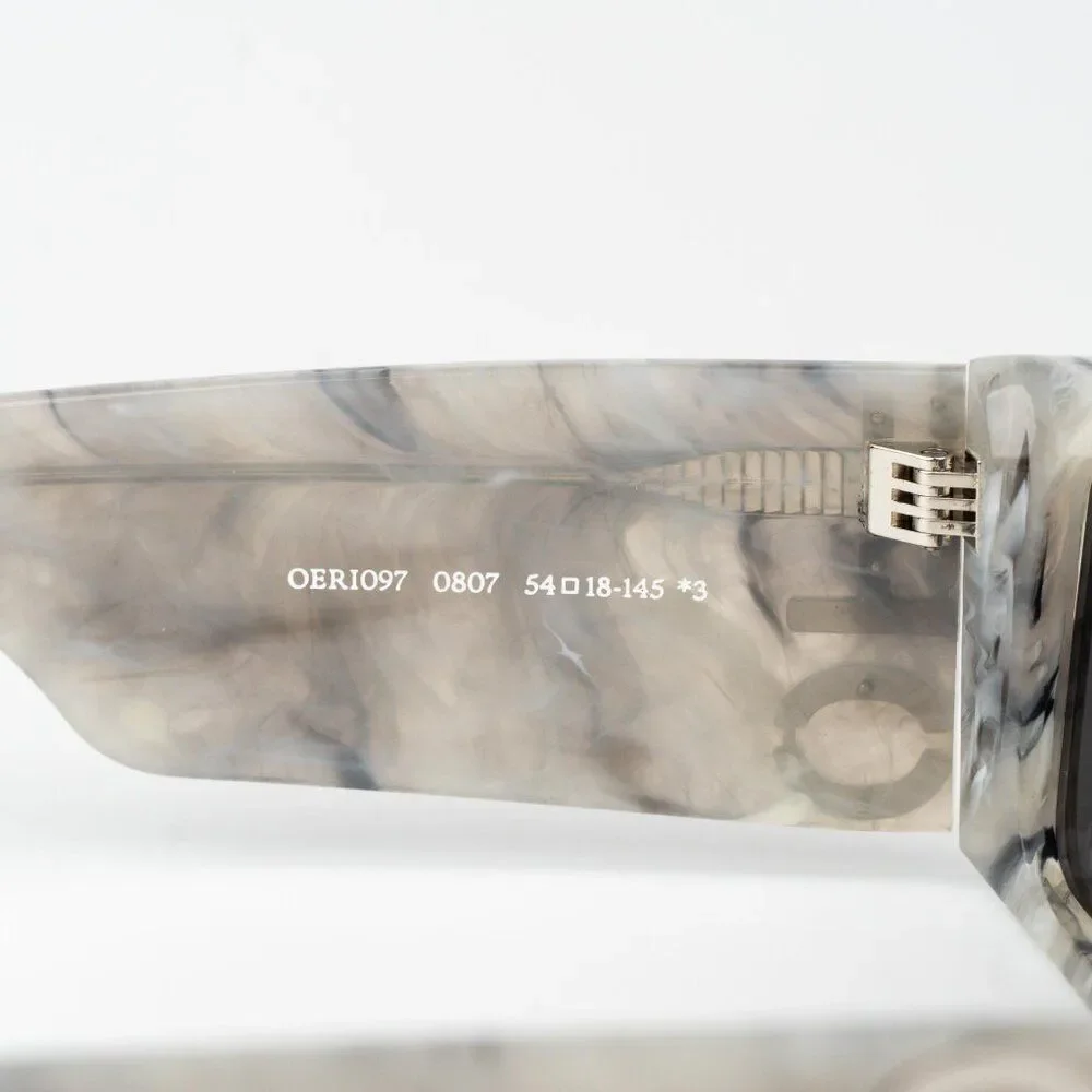 Off-White MILANO Men Sunglasses Marble Grey Square OERI097 0807 NEW AUTHENTIC